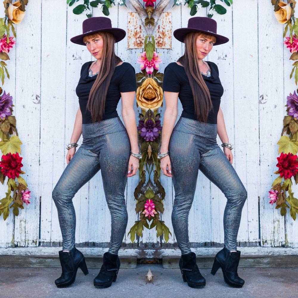 Silver Star Metallic Leggings Warrior Within Designs
